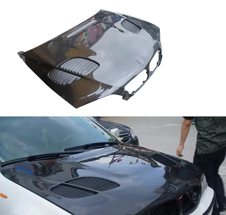 New Carbon Fiber Front Hood with Honeycomb Design for 3 Series E46 (Black) Four-Door Models